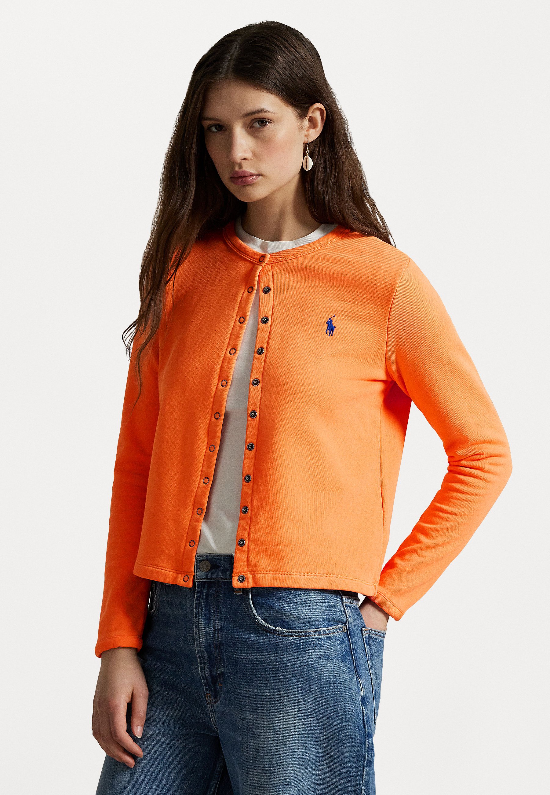 POLO RALPH LAUREN カーディガン　オレンジ Polo Ralph Lauren FRENCH TERRY CARDIGAN - Cardigan - may orange