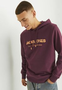 Jack & Jones LOGO  - Jersey con capucha - vineyard wine