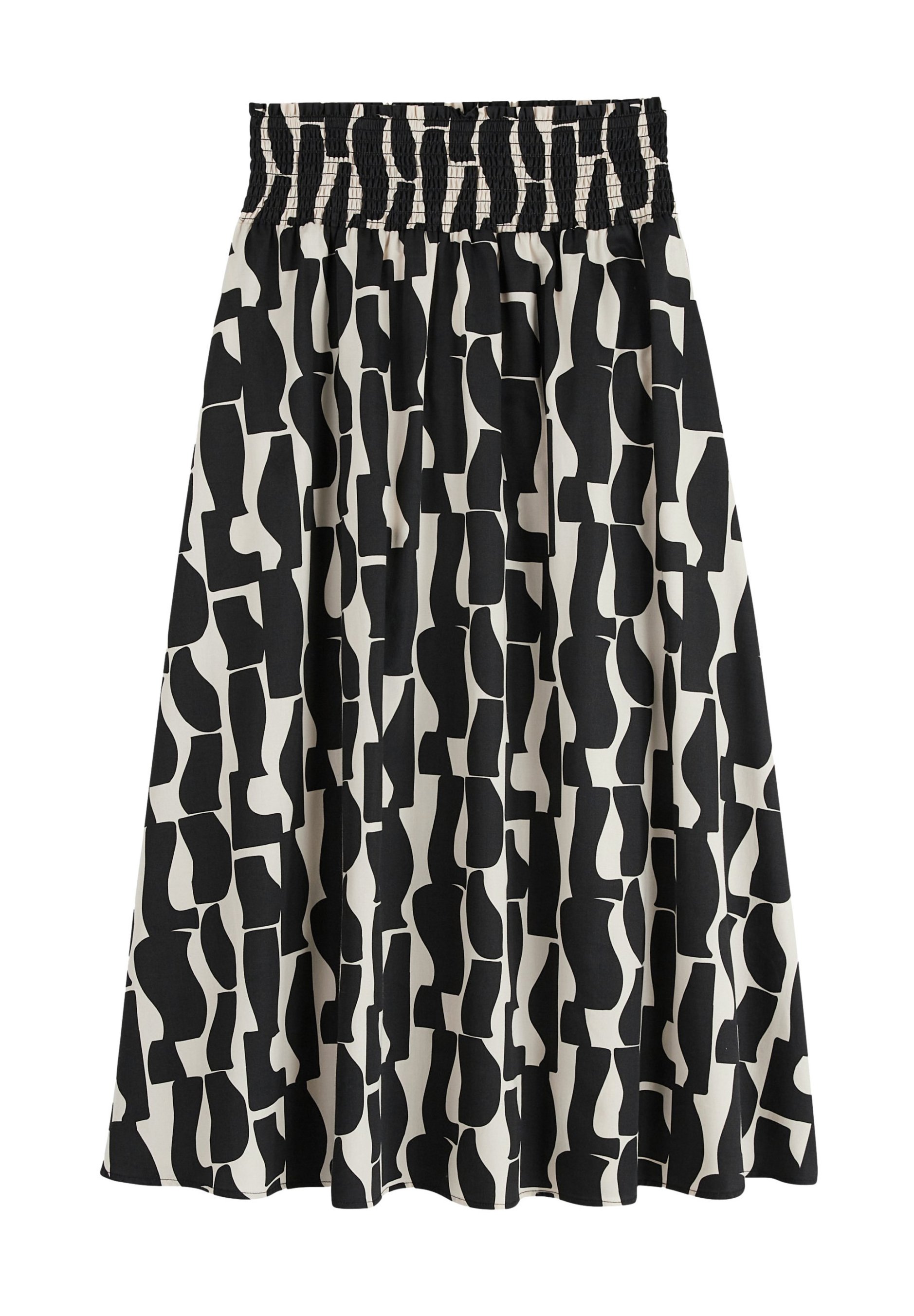 Jupe Beige En Lin Monoprix Taille 38 - Style Plissé, Taille élastiquée - Occasion En Très Bon état