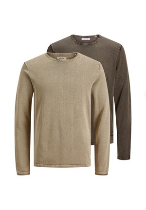 2 PACK - Striktrøje - braun/hellbraun