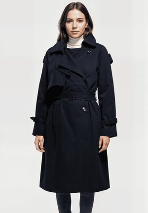 DE EN CON CINTURÓN DESMONTABLE Y DIBUJO IMPRESO - Gabardina - azul marino