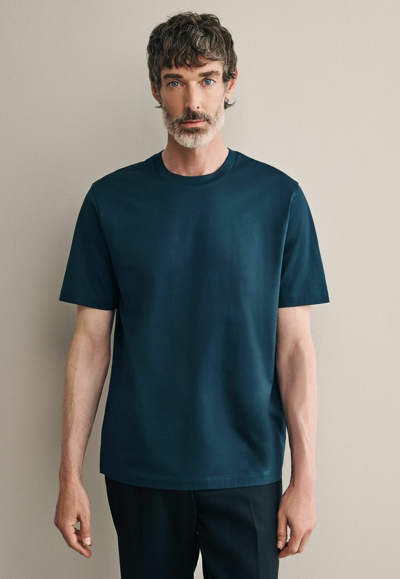 Next REGULAR FIT SIGNATURE SUPIMA  - Basic póló - navy