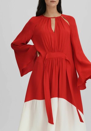Reiss, REGULAR FIT - LUELLA COLOURBLOCK FIT-AND-FLARE MIDI DRESS . - Maxi šaty - red cream