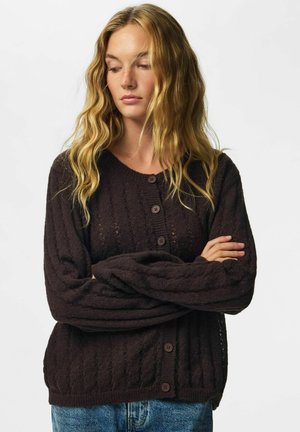 Pieces, KNITTED CARDIGAN PCADA - Gilet - ganache