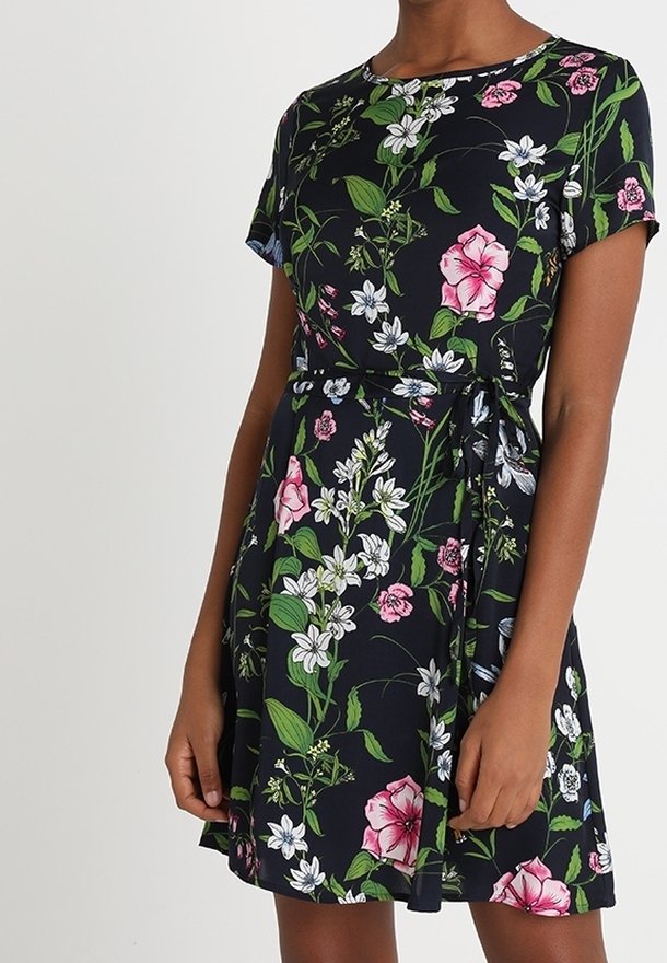 Robe Old Navy Taille 2, Sans Manches, Décolleté V, Motif Fleurs Gris Et Blanc – été
