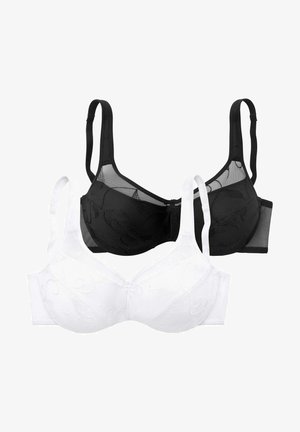 LASCANA 2 PACK - Underwired bra - schwarz weiß