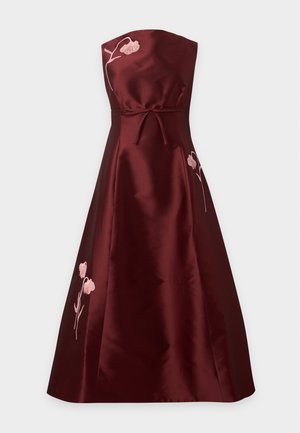 Erdem, EMBROIDERED MIKADO SLEEVELESS MIDI DRESS - Kokteilikleit/peokleit - bordeaux