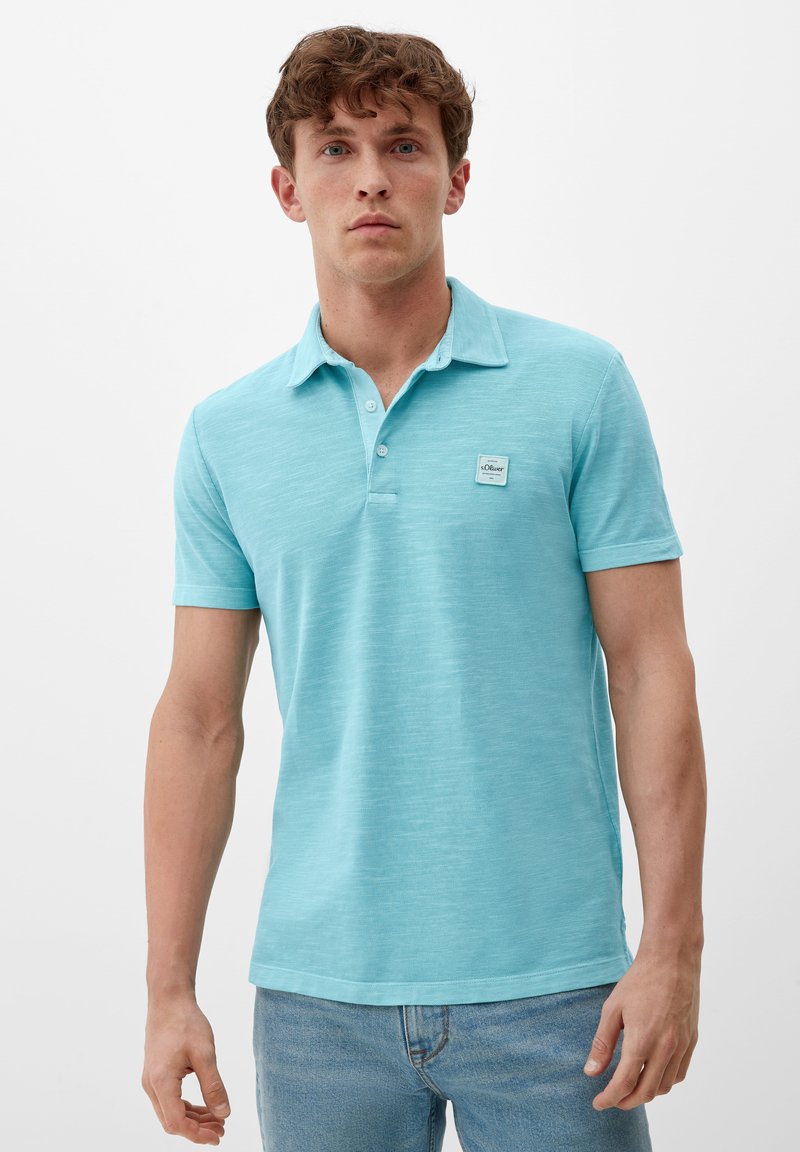 s.Oliver MIT FLAMM STRUKTUR - Poloshirt - helles türkis