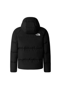 Fekete kapucnis steppelt dzseki, bal felső hátrészen logóval. Simogató tapintású és testhez simuló szabású.