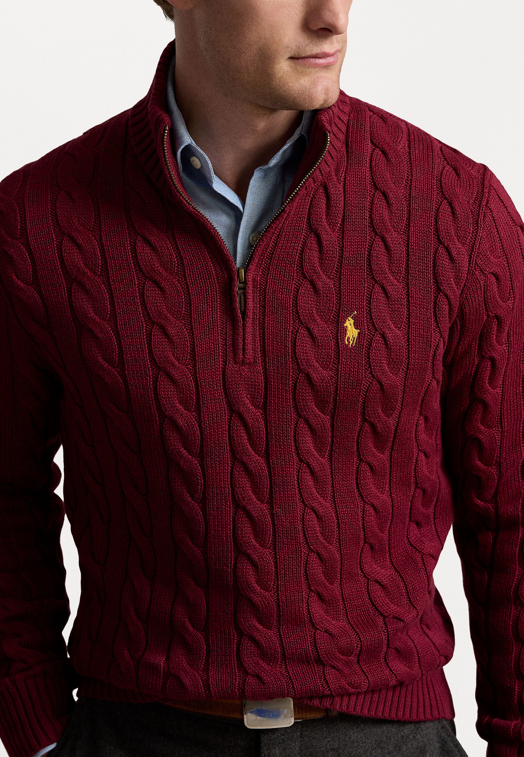 Polo Ralph Lauren CABLE-KNIT COTTON QUARTER-ZIP SWEATER - Jumper