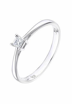 9CT  0.1CT SOLITAIR PRINCESS CUT  - Prsteň - white gold