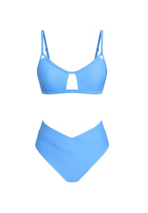 Cupshe, ALLURING PLUNGE BIKINI SET WITH HIGH LEG - Bikini - blue-grey