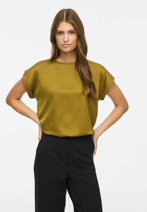 VILA, VIELLETTE S/S SATIN TOP - NOOS - Blouse - fir green