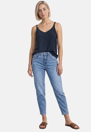 Street One, TOP WITH A V-NECK AND DECORATIVE DETAIL - Top - darkest blue