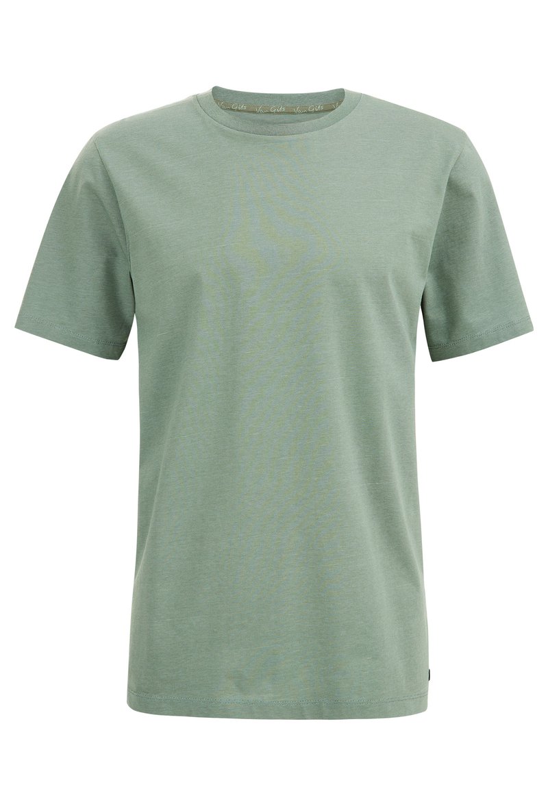 WE Fashion T-shirt basic groen gemêleerd WE Fashion T-shirt basic groen gemêleerd