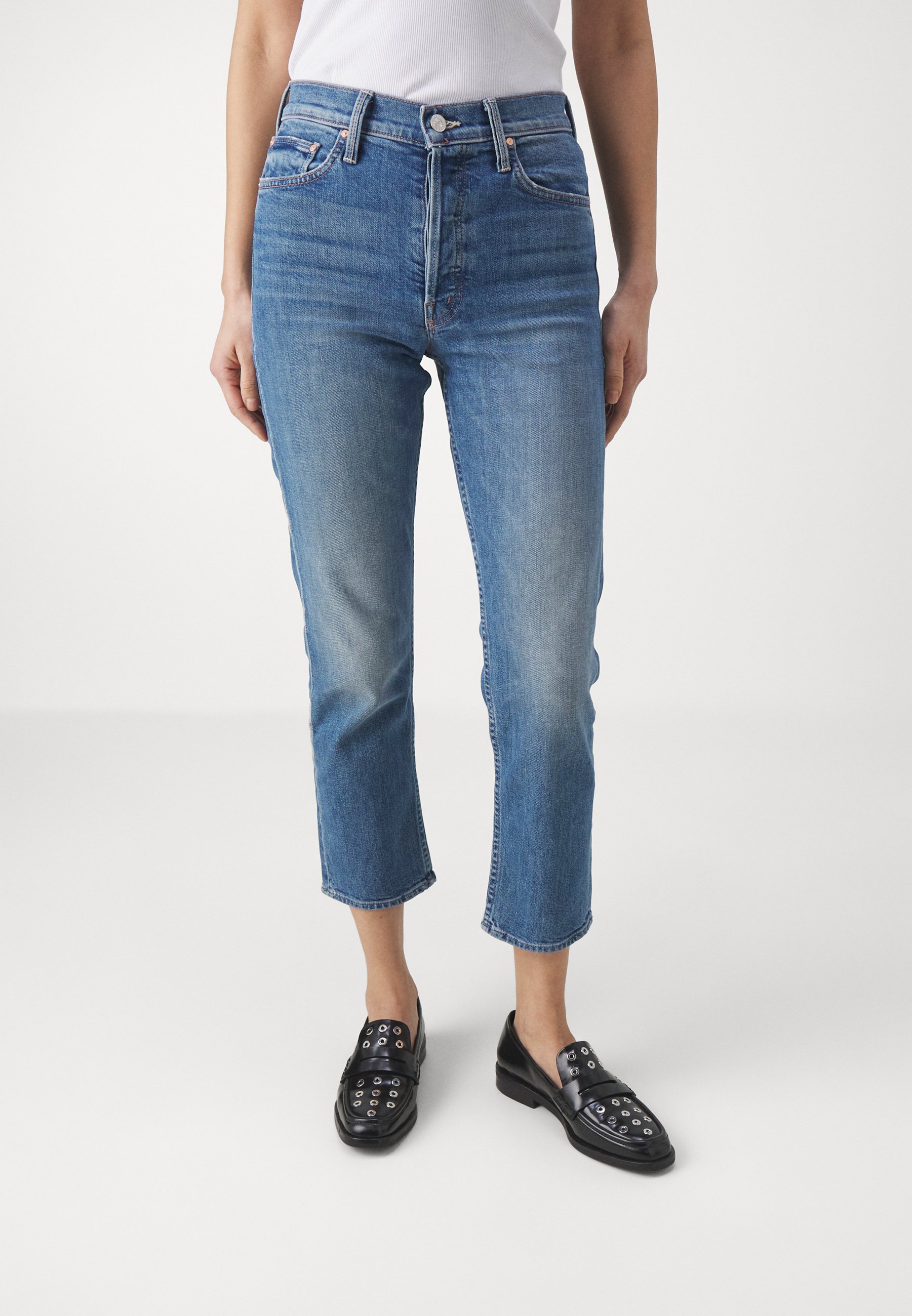 Clothing Black Jeans Mother The Dropout Cropped Slim Jeans Mother