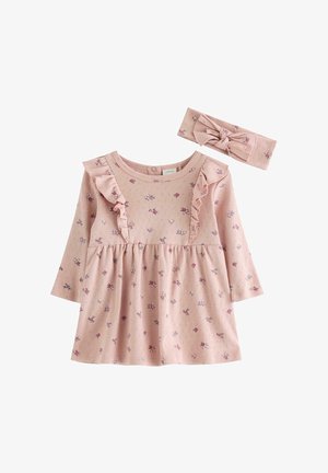 Lindex, LINDEX SET WITH DRESS AND HEADBAND LINDEX - Strikkjoler - dusty pink