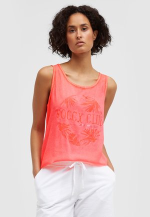 Soccx, SOCCX BLUSEN-TOP OIL DYED IM MATERIALMIX - Top - neon coral