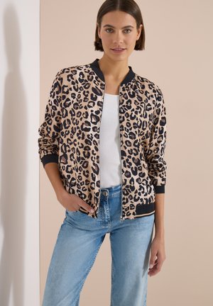 Cecil LIGHT BLOUSON WITH ZIPPER AND LEOPARD PRINT - Chaquetas bomber - urban taupe