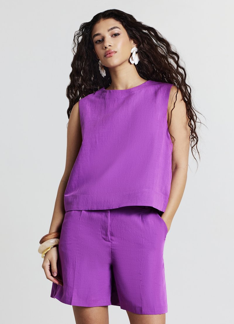 Calliope MANICATA SCATOLARE - Top - ciclamino