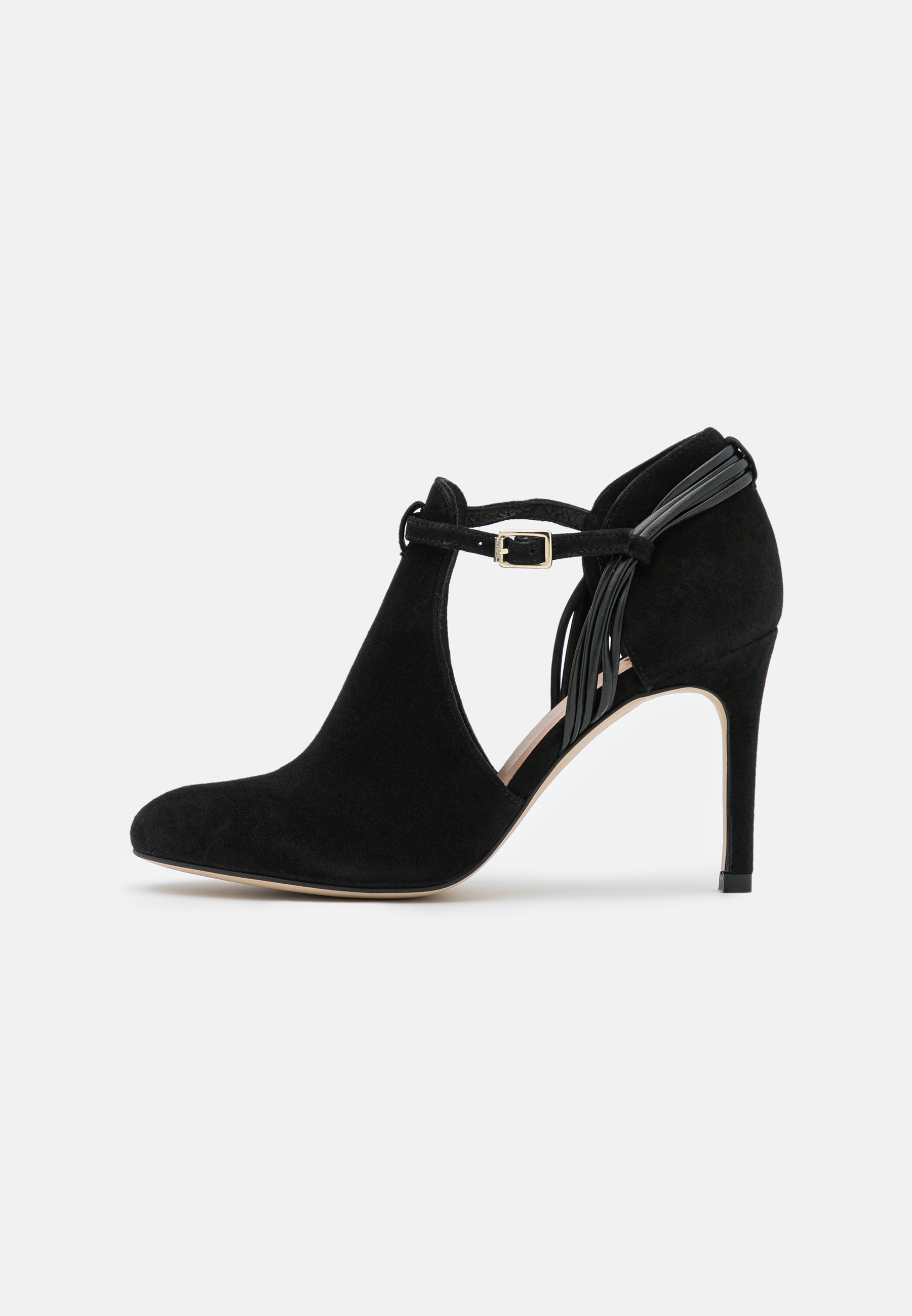 Escarpins Femme Alleen Daim Noir VANELi - Taille 7.5 US, Talon Bloc, Chaîne Argent, Neufs Sans Boîte