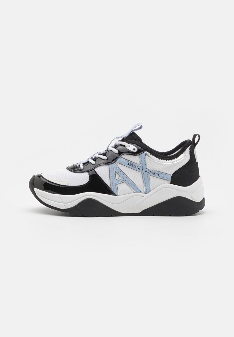 Armani Exchange LACE UP - Sneakers basse - optical white/black/blue