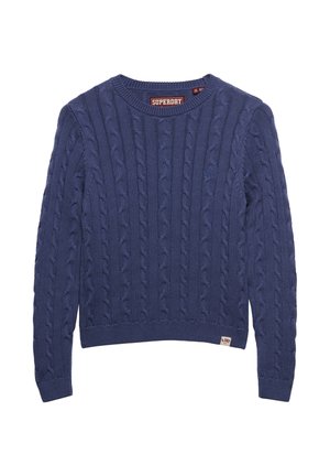 Superdry & Co, SUPERDRY ESSENTIALS SD&CO CABLE KNIT JUMPER.. - Striktrøje - mariner navy