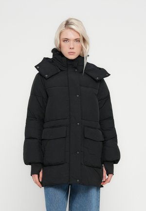 PUFFER COLLAR MIDI - Casaco de inverno - black
