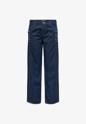 ONLY, Wide-fit ONLCOBAIN Mid waist Wide Leg Fit - Vaqueros boyfriend - dark blue denim
