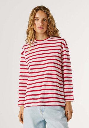 MARLEN STRIPED - T-shirt à manches longues - royal red
