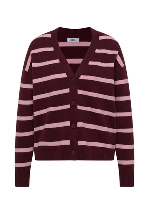 Cecil, CARDIGAN MIT V-NECK UND STREIFEN - Gilet - red wine melange