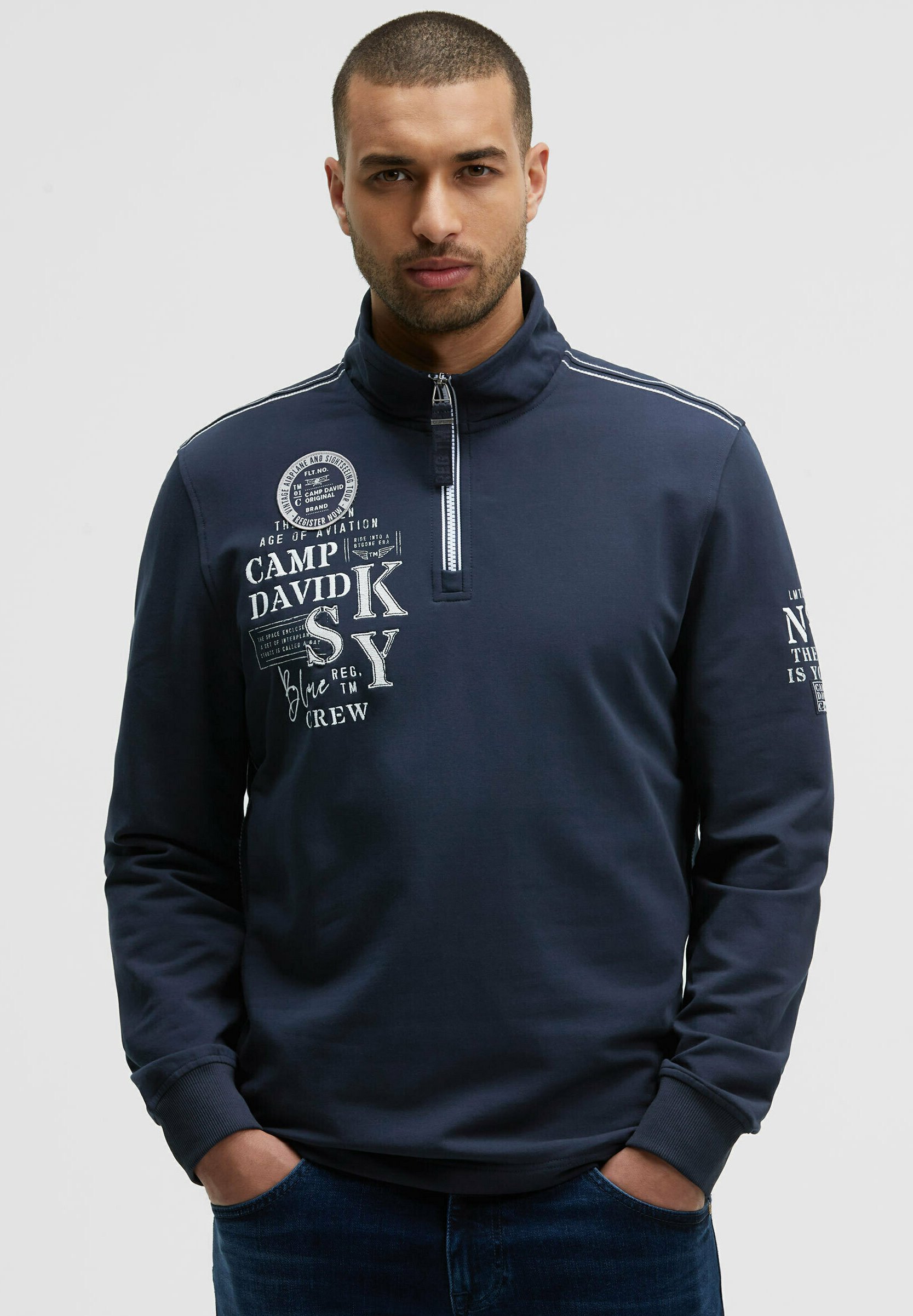 Camp David MIT ZIPPER UND ARTWORKS - Sweatshirt - blue navy/dunkelblau -  Zalando