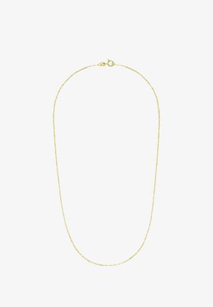 Collana in oro con un design fine e delicato, dotata di chiusura a gancio. Superficie liscia e luccicante; leggera e flessibile.