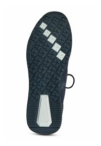 Marine sport schoen zool met gestructureerd zwart rubber en witte accenten; geprofileerde loop voor grip; versterkte hiel en zijlus voor gemakkelijk aan- en uittrekken.