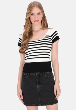 BLOUSE - Tricou cu imprimeu - offwhite black