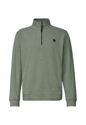 Street One MEN, SWEATSHIRT MIT STEHKRAGEN UND ZIPPER - Sweatshirt - willow green