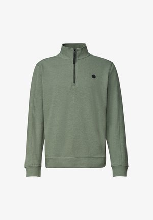 Street One MEN, SWEATSHIRT MIT STEHKRAGEN UND ZIPPER - Sweatshirt - willow green