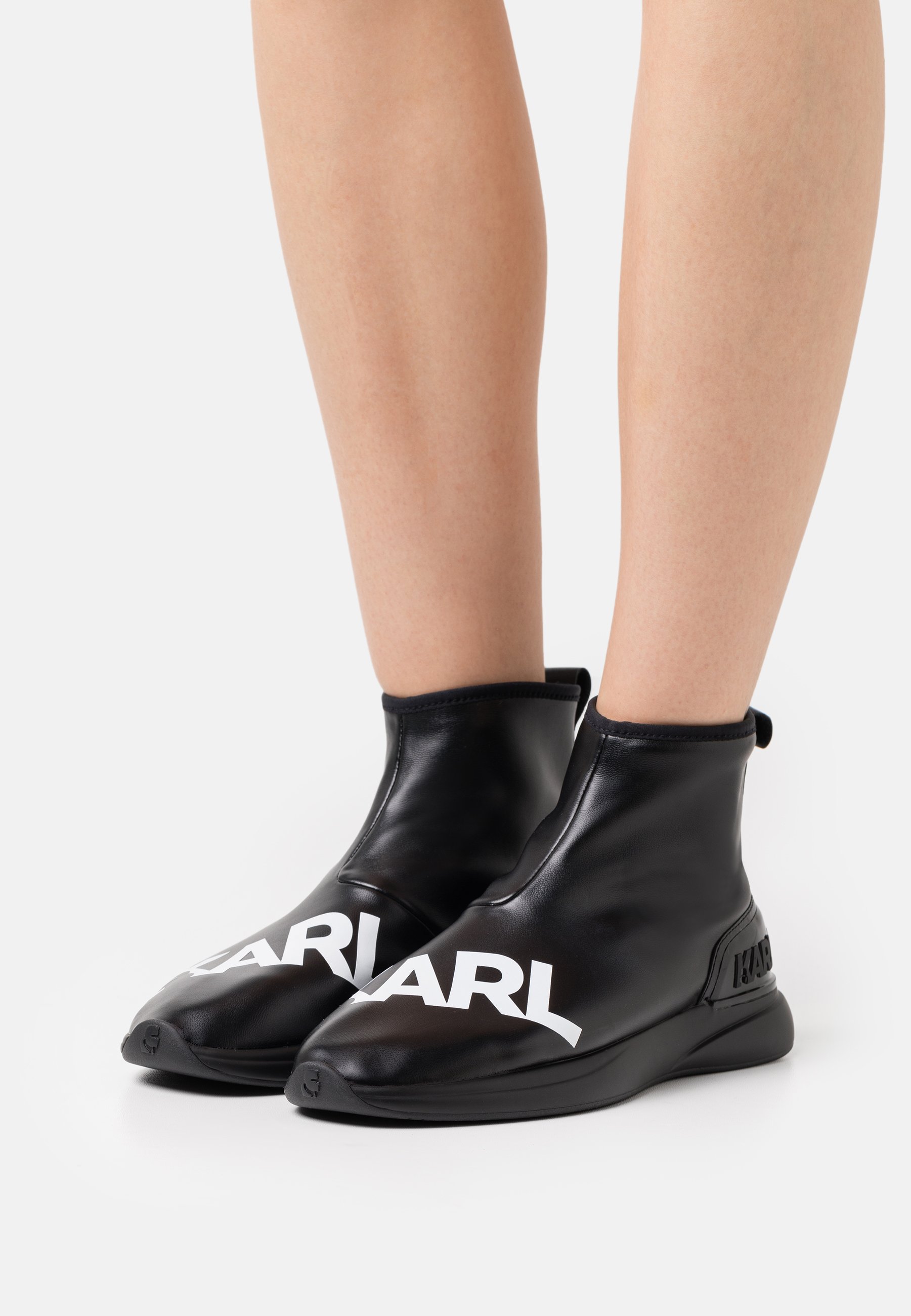 stretch ankle boots black