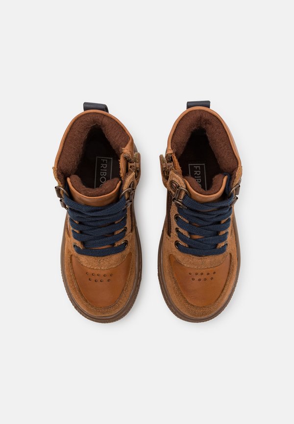 LEATHER - High-top trainers - cognac3