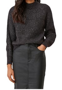 QS Strickpullover - mottled black