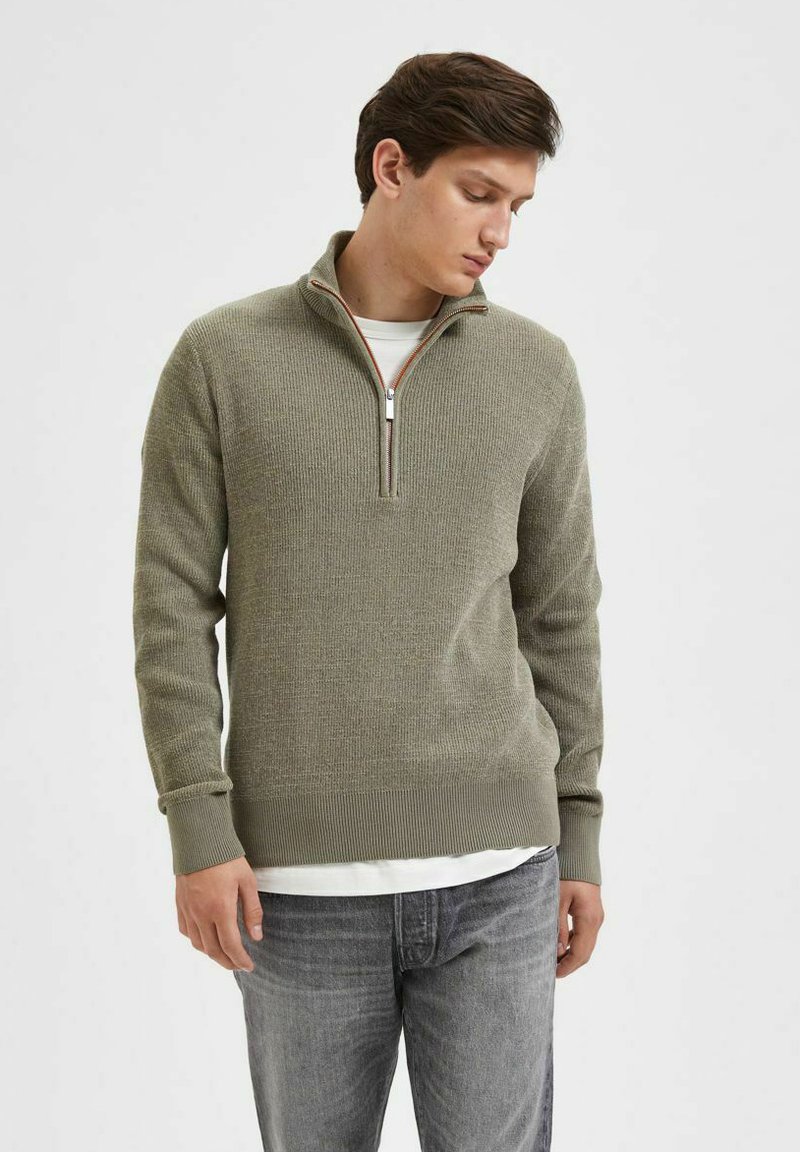 Selected Homme HIGH NECK - Džemperis - vetiver