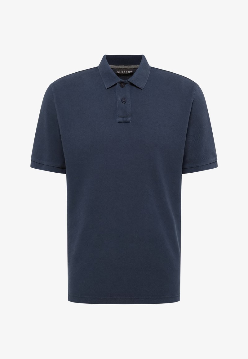 Námorně modrá polo košile vyrobená z bavlny s texturovaným povrchem, vybavená klasickým límcem, dvouknoflíkovou légou a jemným detailním logem.