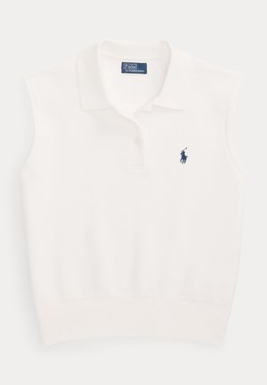 Polo Ralph Lauren COTTON CROPPED SLEEVELESS POLO SWEATER
 - Strikkegenser - white