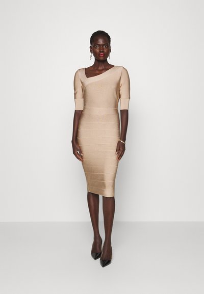 Hervé Léger SQUARE SLEEVE ICON DRESS - Shift dress - beige