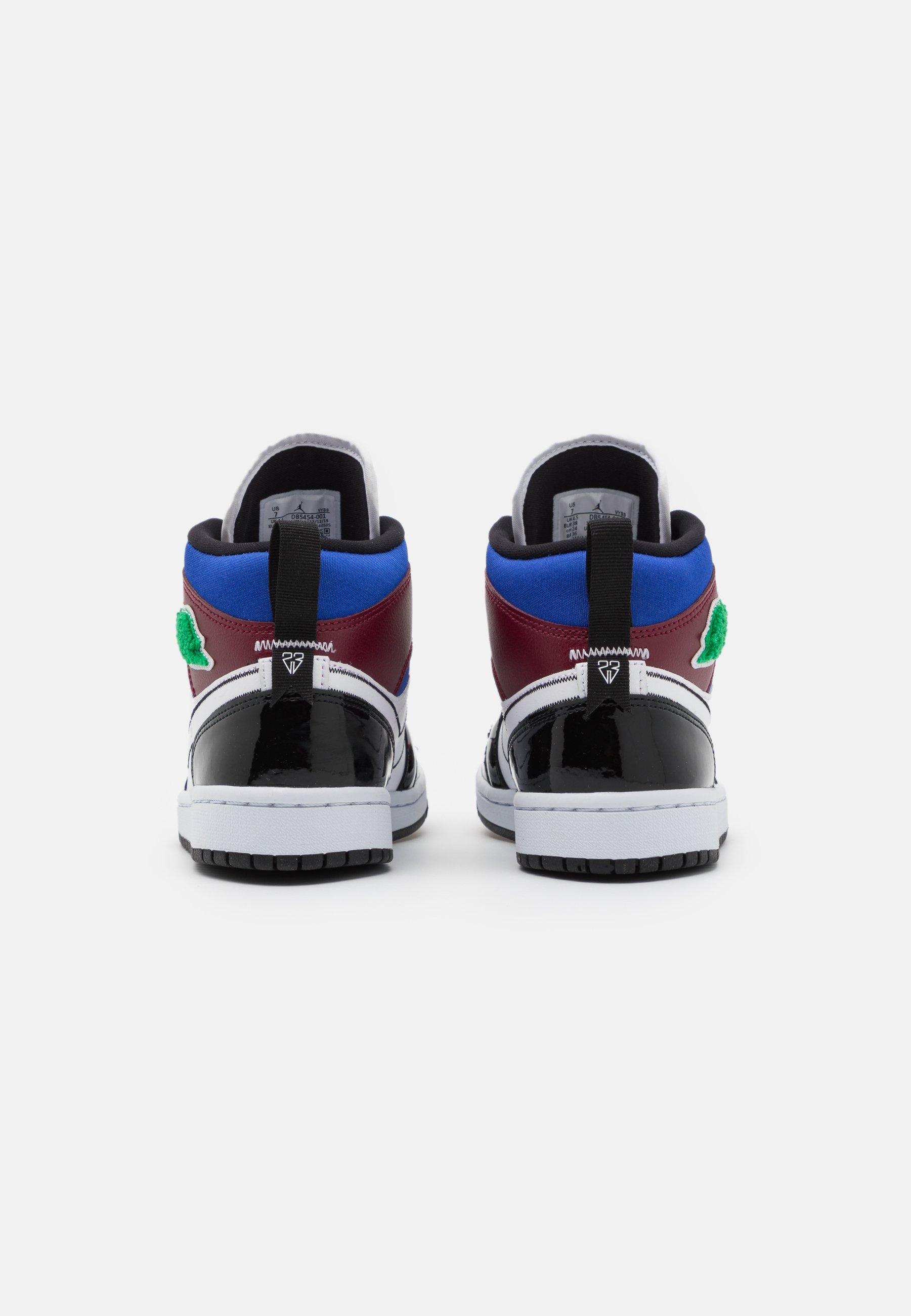 Jordan AIR JORDAN 1 MID - Sneaker high - black/white/university red/hyper  royal/dark beetroot/lucky green/mehrfarbig - Zalando.de