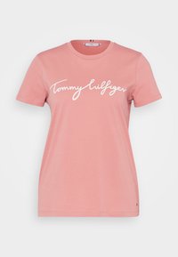Tommy Hilfiger SIGNATURE TEE - Tričko s potlačou - teaberry blossom