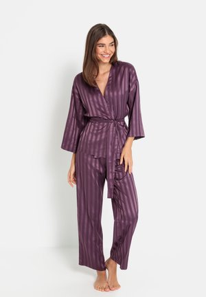 LSCN BY LASCANA SET - Pyjama - pflaume gestreift