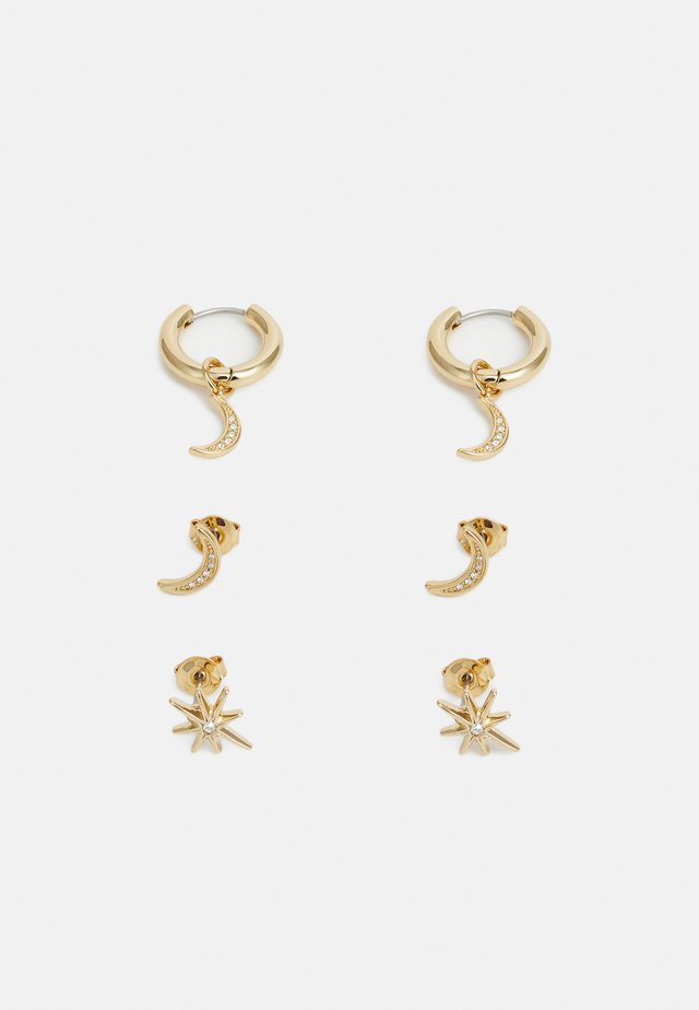CELESTIAL MINI STUD HUGGIE TRIO 3 PACK - Boucles d'oreilles - gold-coloured