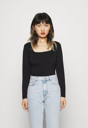 SQUARE NECK LONGSLEEVE - Camiseta de manga larga - black
