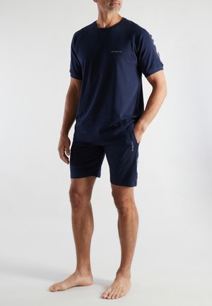 SET - Nachtwäsche Set - blau dunkel uni